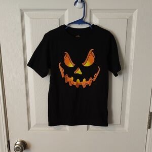 Black Halloween Pumpkin Face T-Shirt